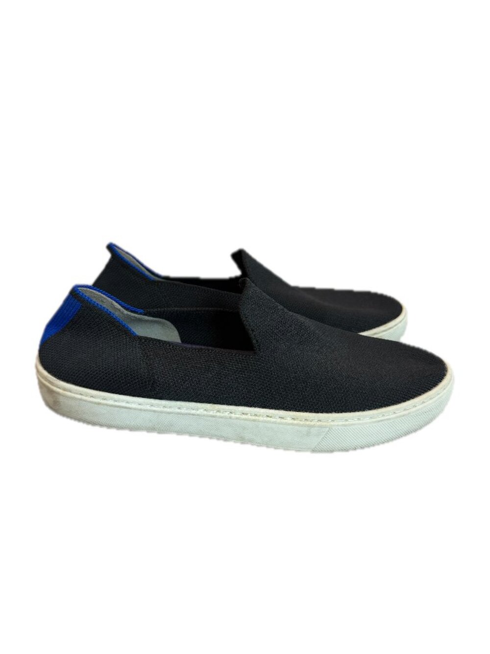 Rothy’s Black Blue Trim On Knit Sneaker Flat Shoe Sustainable Size 7 Women's